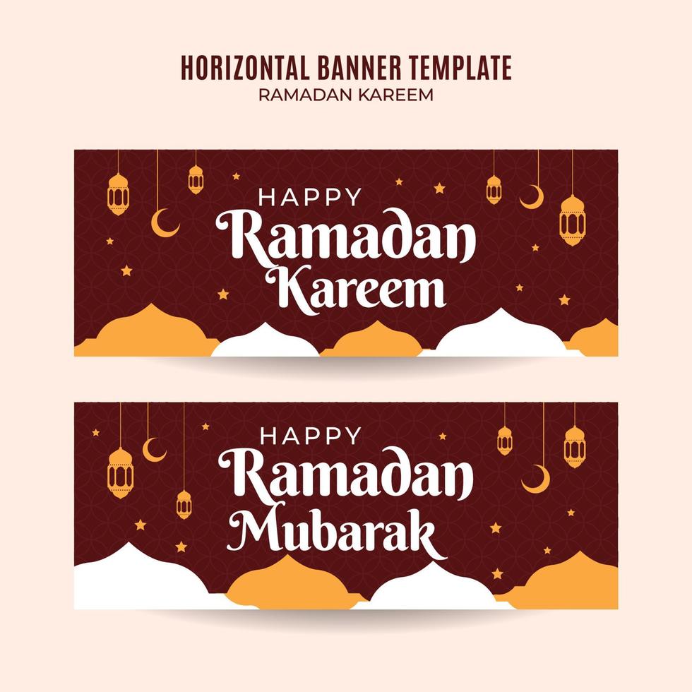 ramadan kareem banner web horizontal espacio y fondo vector