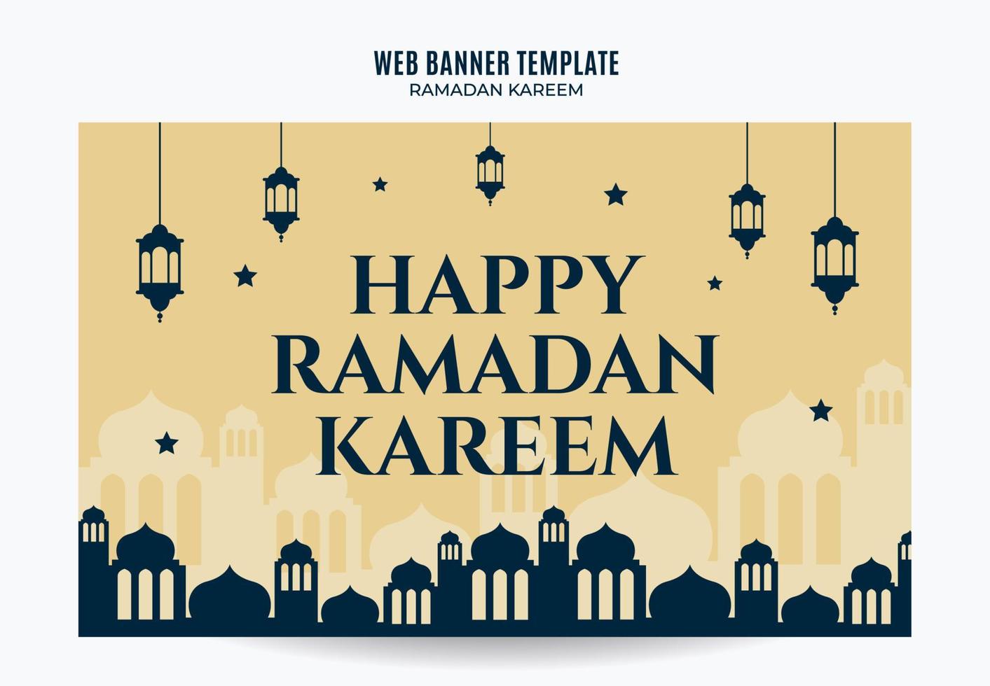 ramadan kareem banner espacio web área y fondo vector