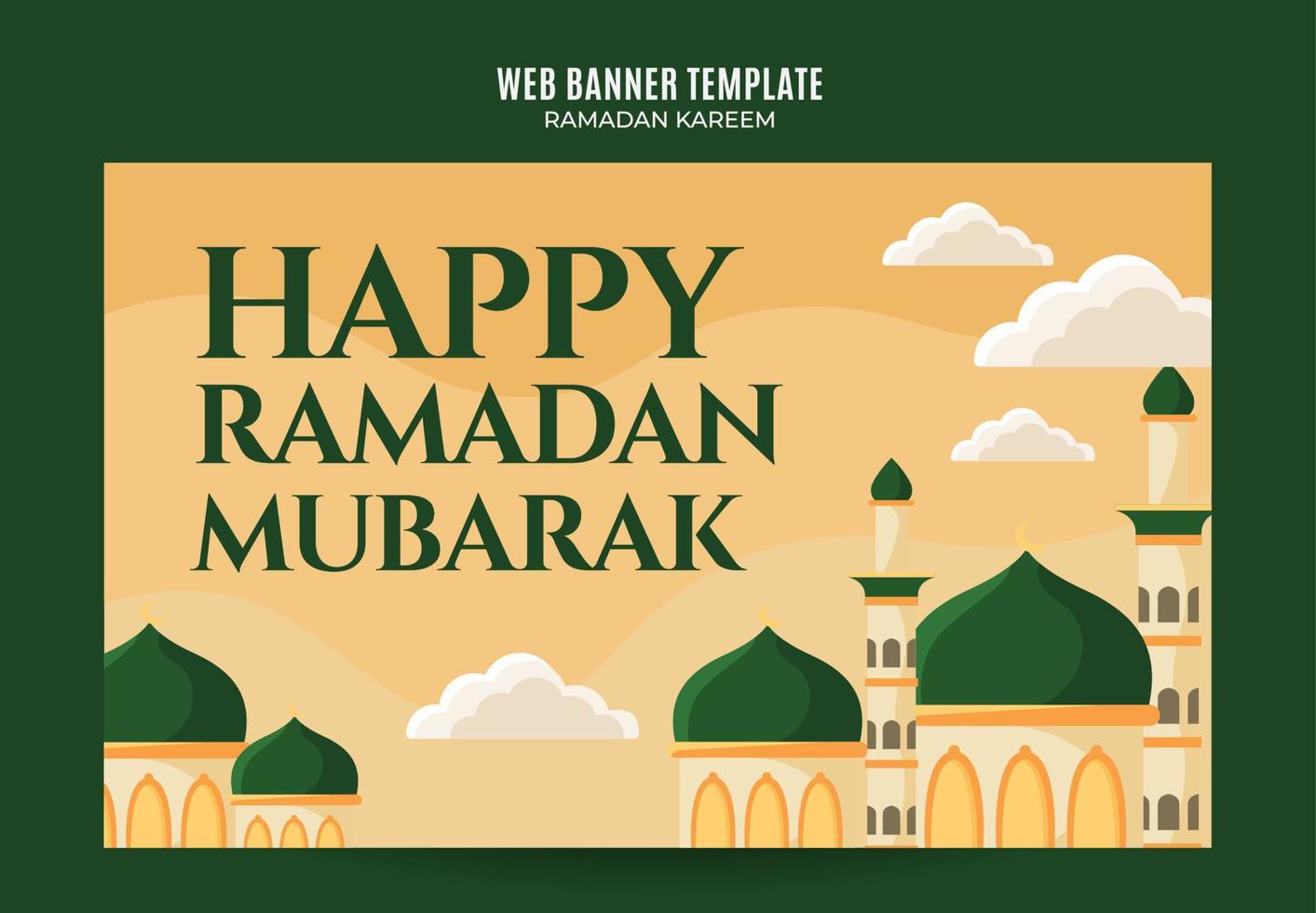 Ramadan Kareem Banner Web Space Area and Background vector