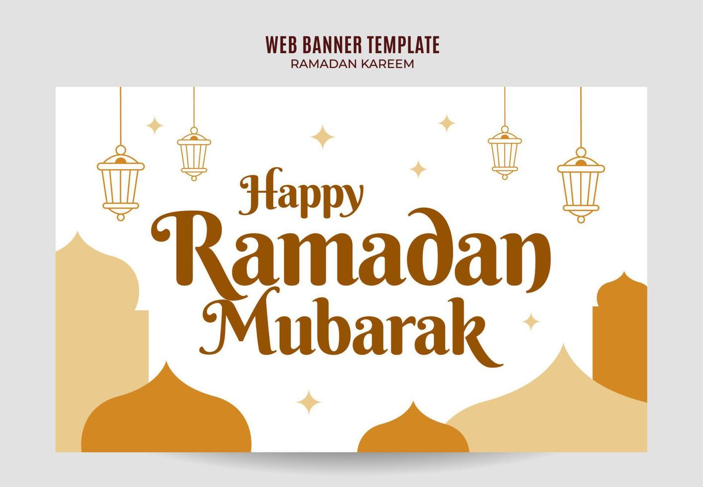 ramadan kareem banner espacio web área y fondo vector