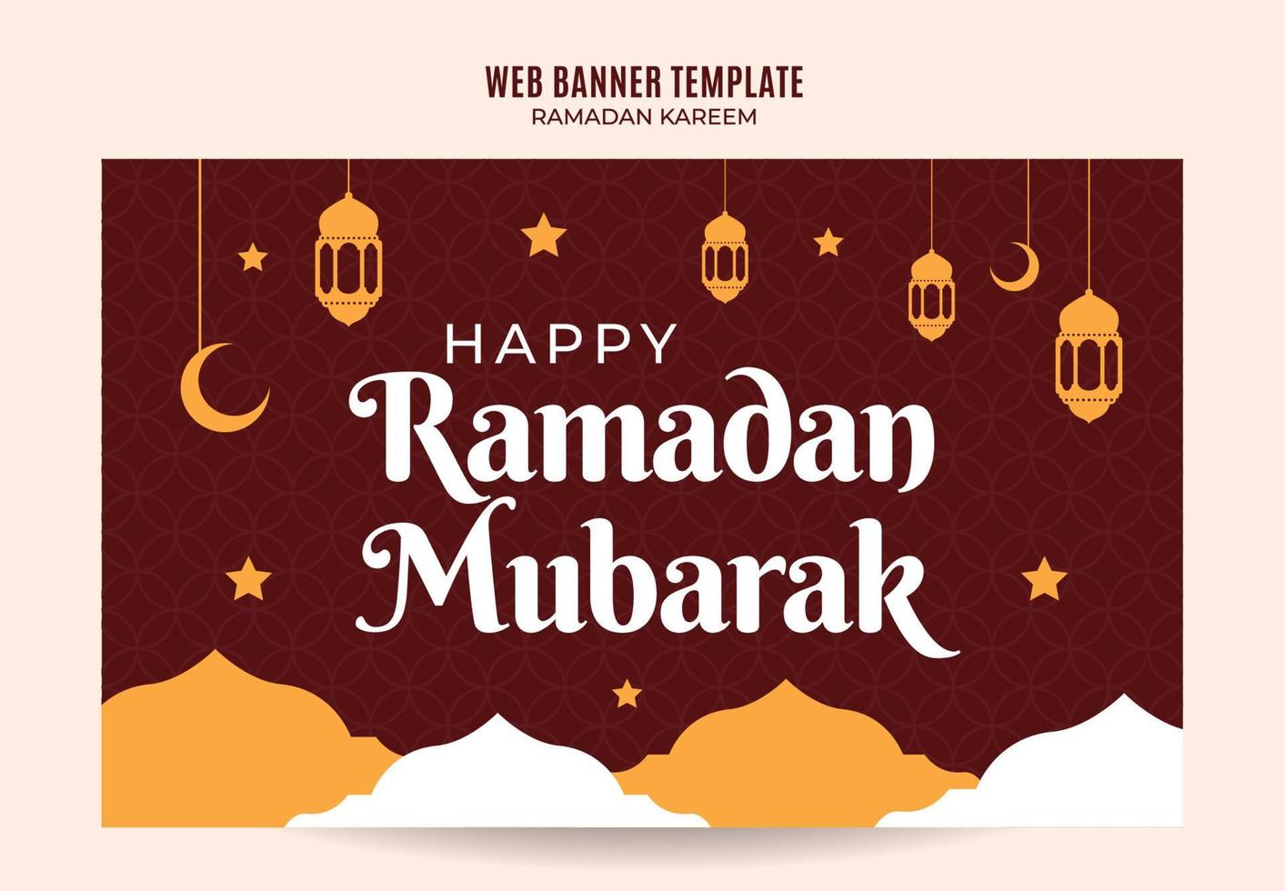 ramadan kareem banner espacio web área y fondo vector