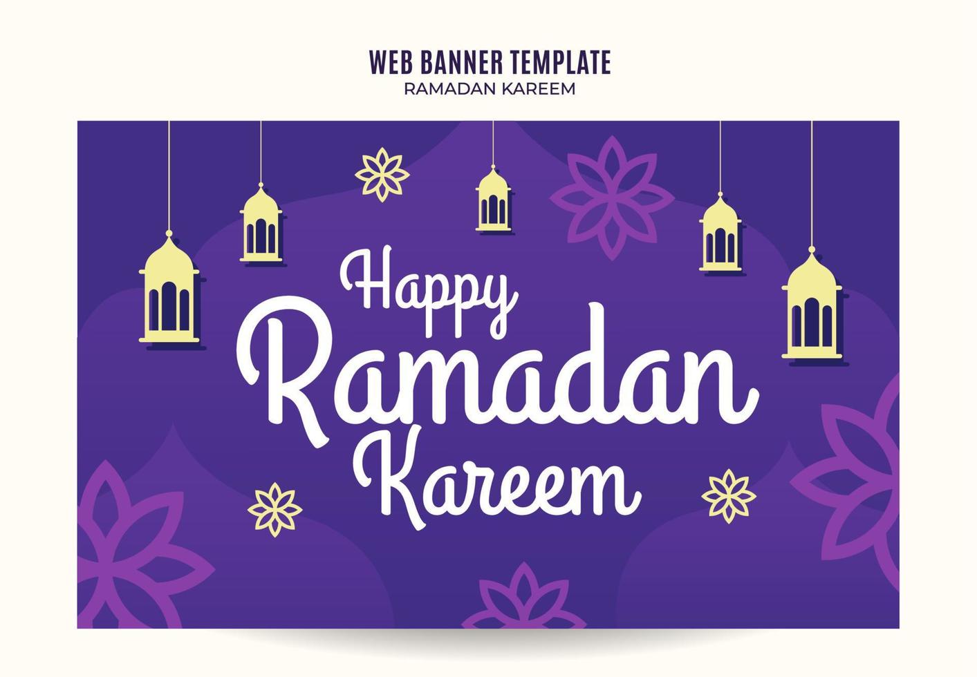 Ramadan Kareem Banner Web Space Area and Background vector