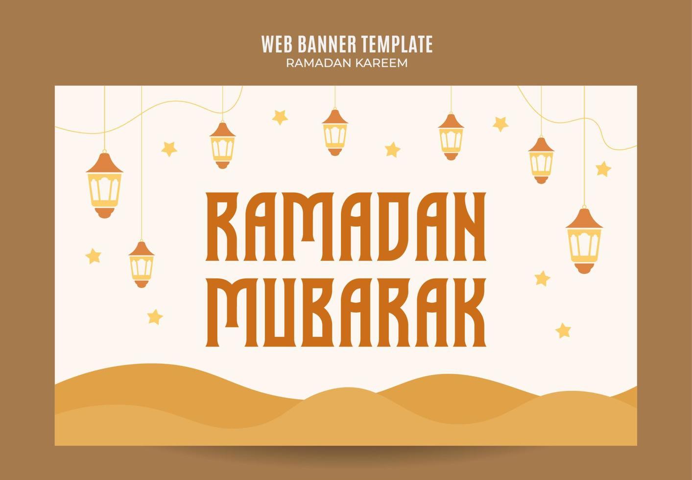 Ramadan Kareem Banner Web Space Area and Background vector