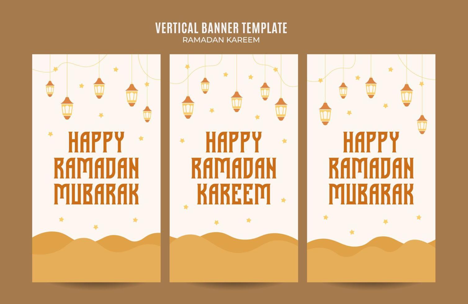 ramadan kareem banner web vertical área espacial y fondo vector