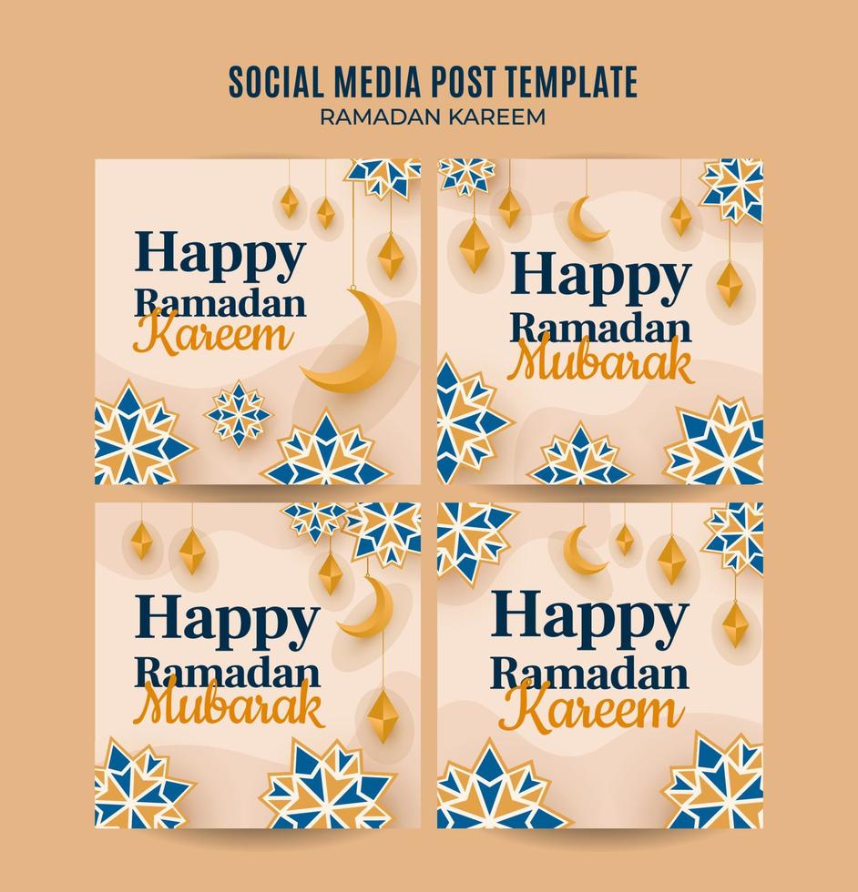 Ramadan Kareem Square Web Banner Space Area and Background vector