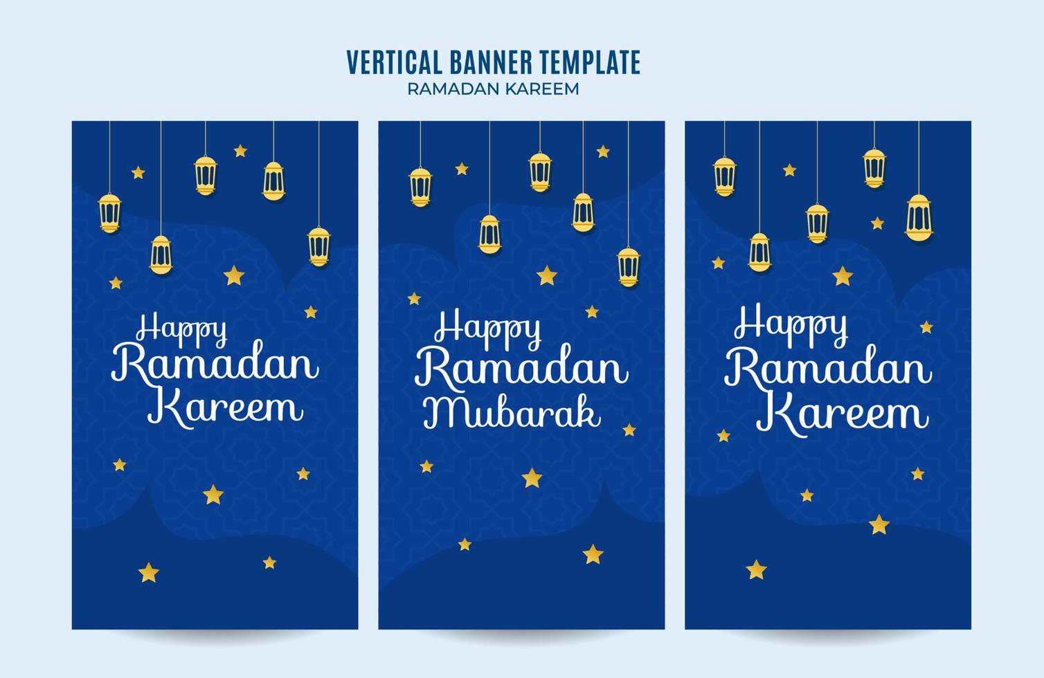 ramadan kareem banner web vertical área espacial y fondo vector