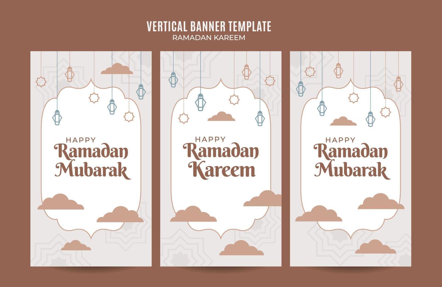 ramadan kareem banner web vertical área espacial y fondo vector