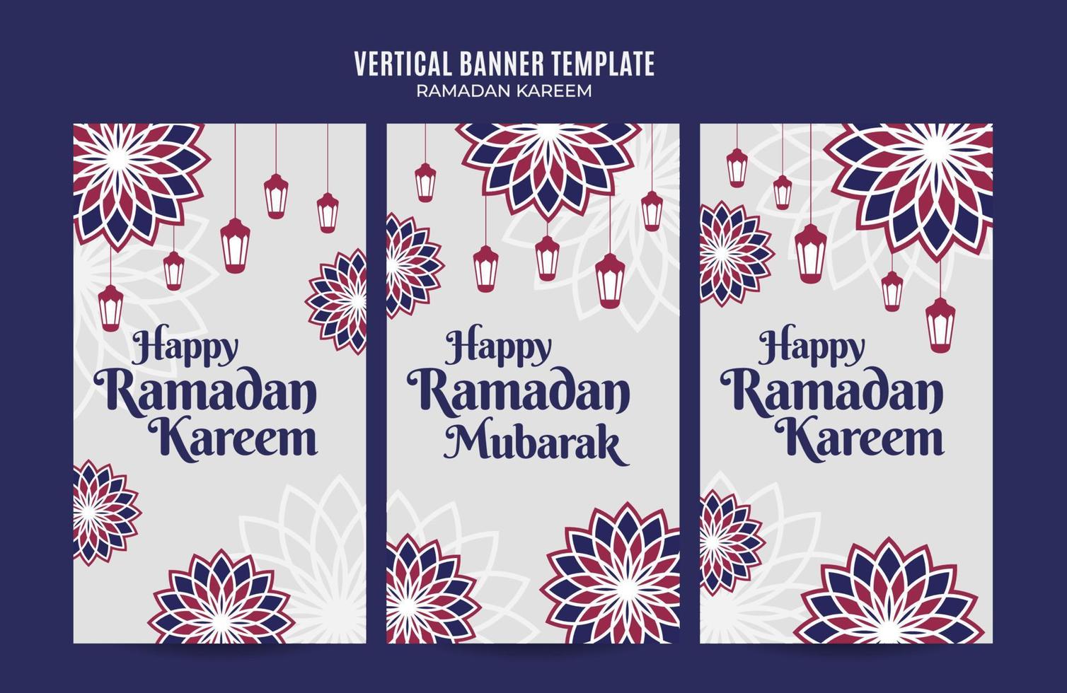 Ramadan Kareem Vertical Web Banner Space Area and Background vector