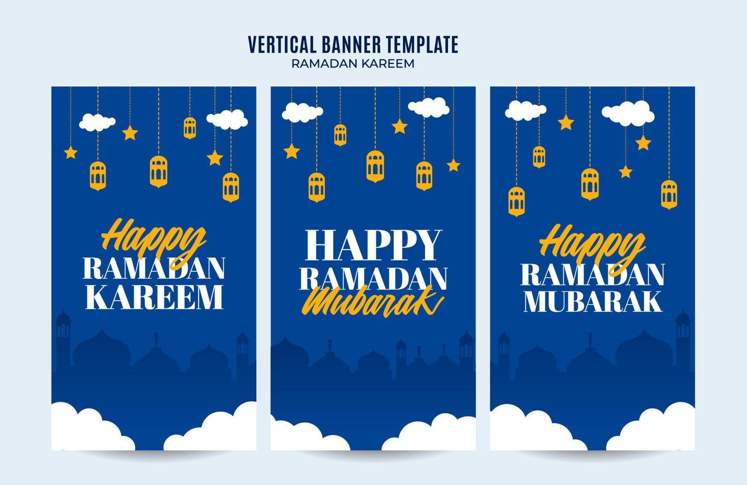 Ramadan Kareem Vertical Web Banner Space Area and Background vector