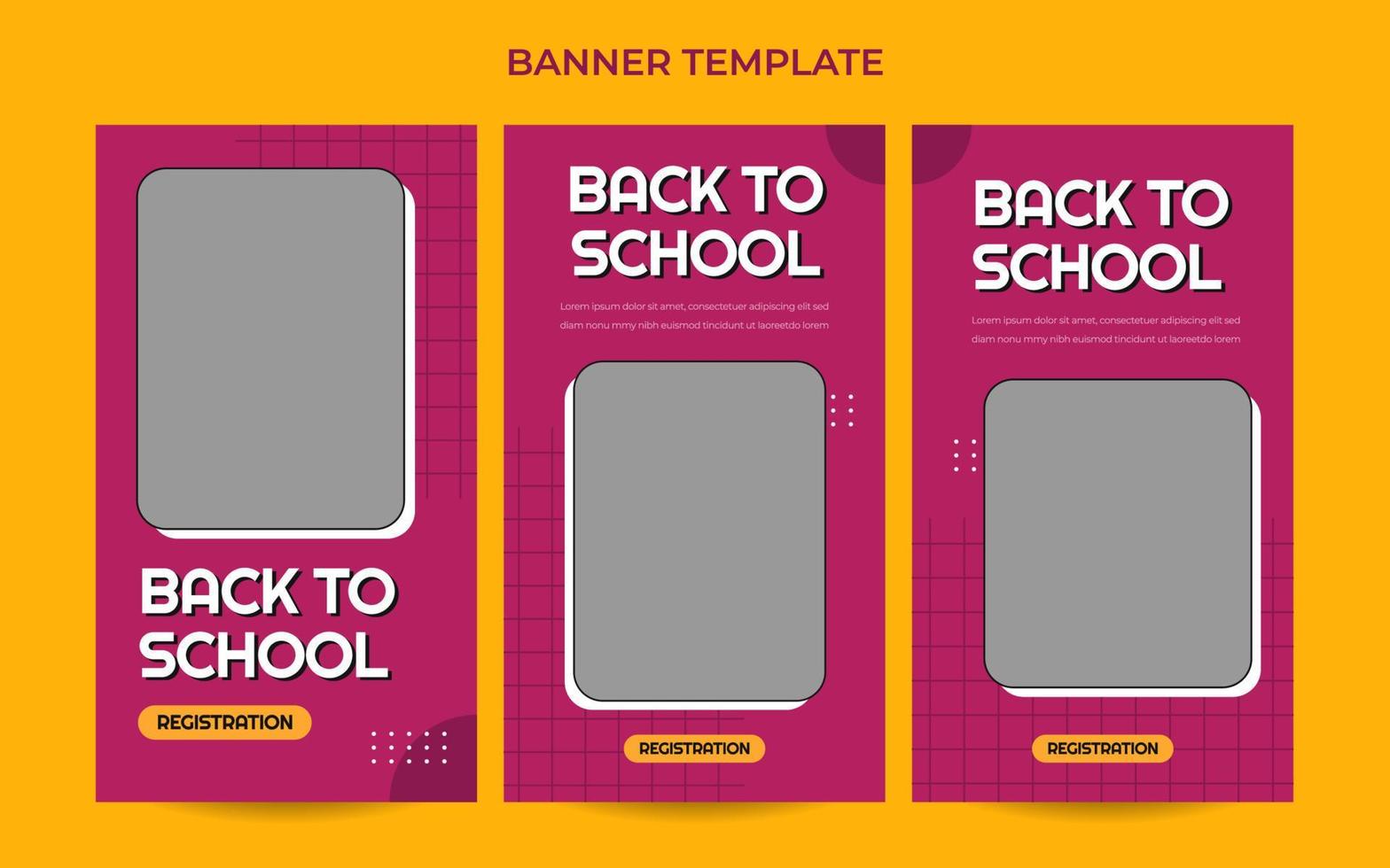 Vertical back to school web banner template with retro computer aesthetics style vector