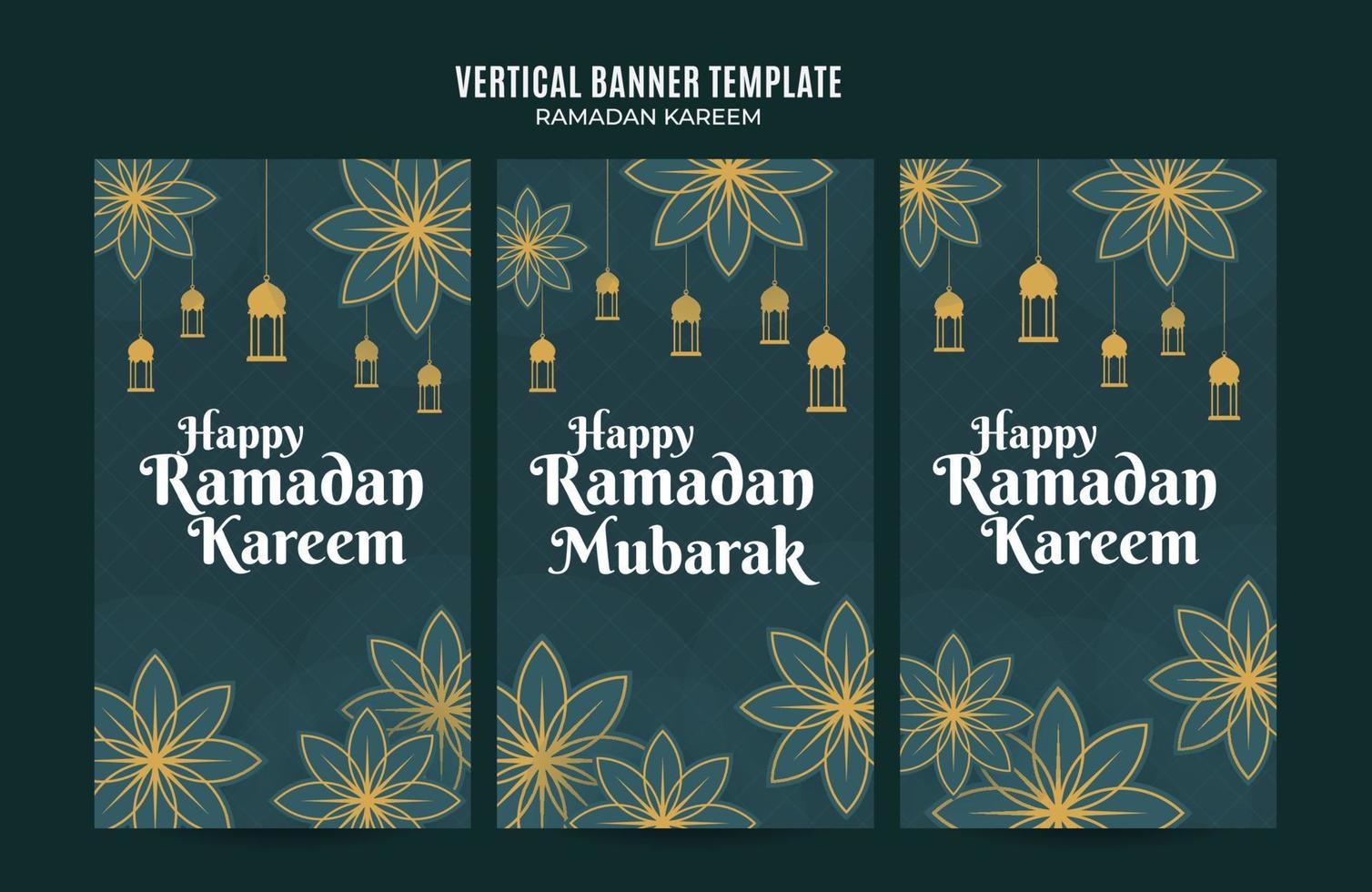 ramadan kareem banner web vertical área espacial y fondo vector