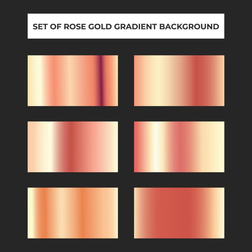 Collection of Rose Gold gradient background. vector