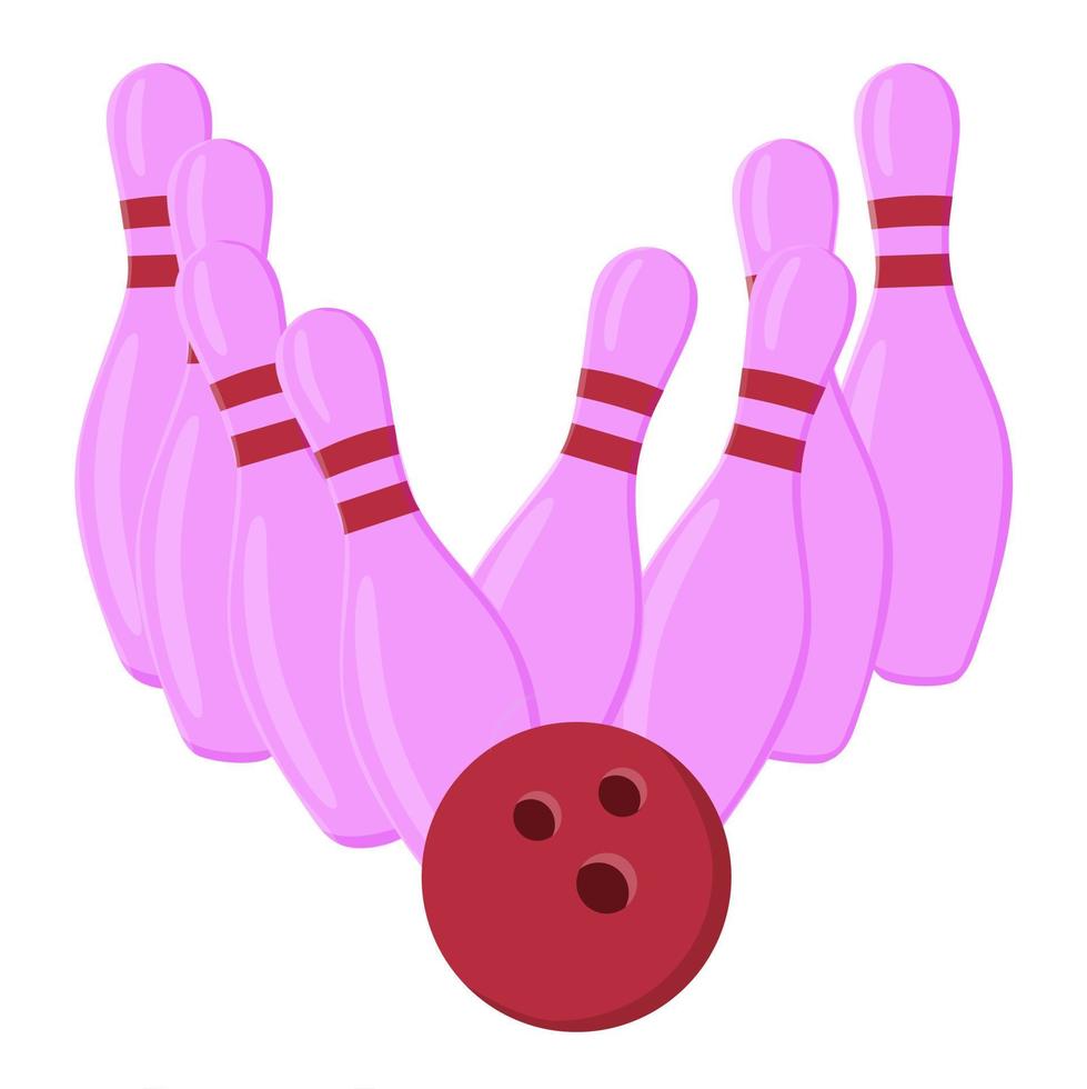 Bowling.  Vector flat illustration