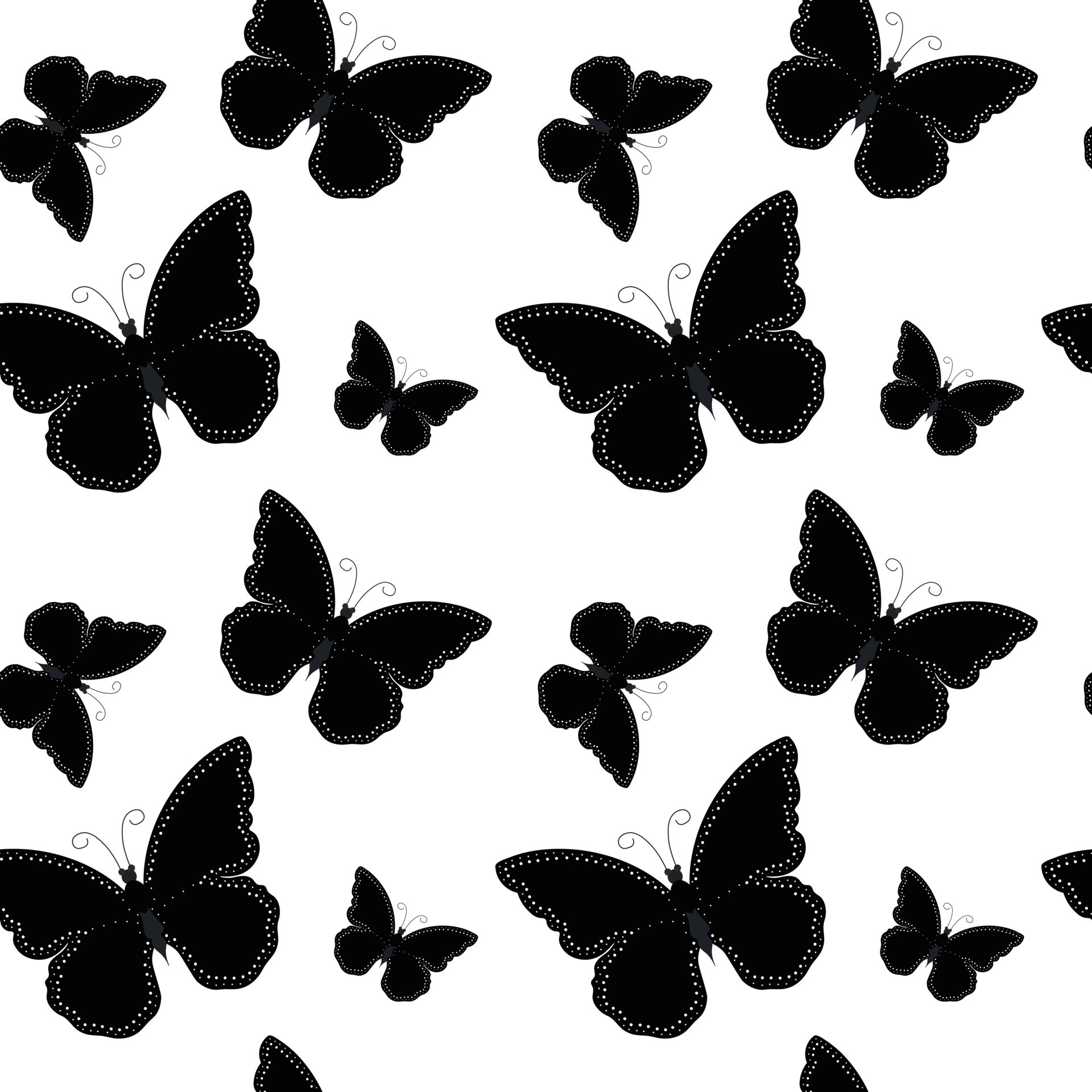 Seamless pattern, black butterflies with white dots on a white background. Textile, wallpaper, print, bedroom decor, cover 6225855 Vector Art at Vecteezy Seamless pattern, black butterflies with white dots on a white background. Textile, wallpaper, print, bedroom decor, cover 6225855 Vector Art at Vecteezy