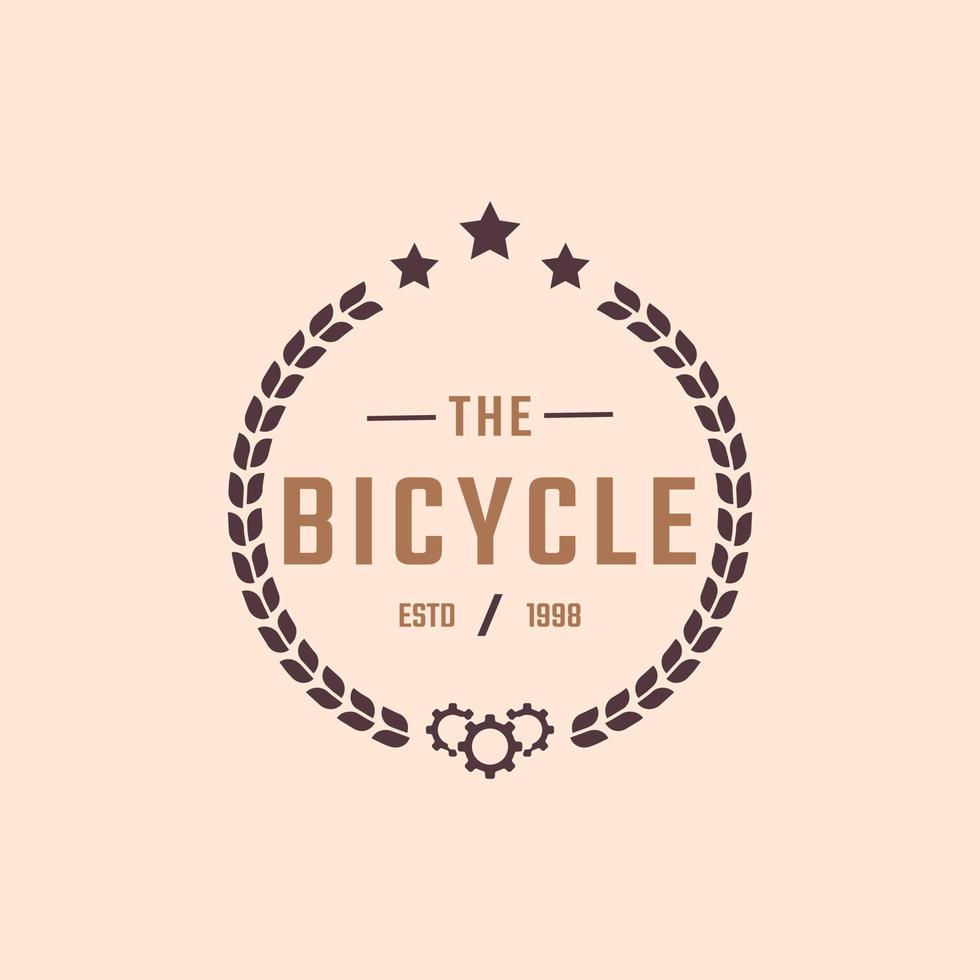 insignia de emblema vintage reparación de bicicletas y logotipo de la tienda de servicios en estilo retro ilustración vectorial vector