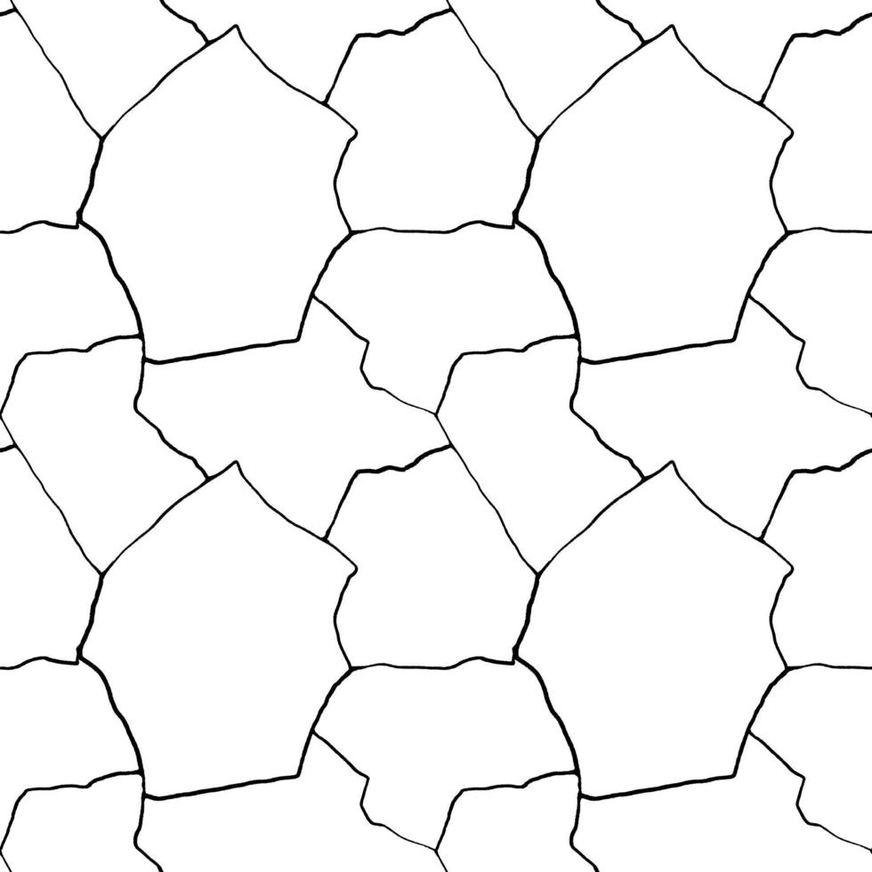 kintsugi art seamless pattern of splinters and different shards fragments with thin lines vector