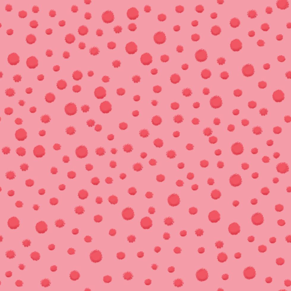 dots with texture effect of pink chalk or crayon seamless pattern in cute style vector