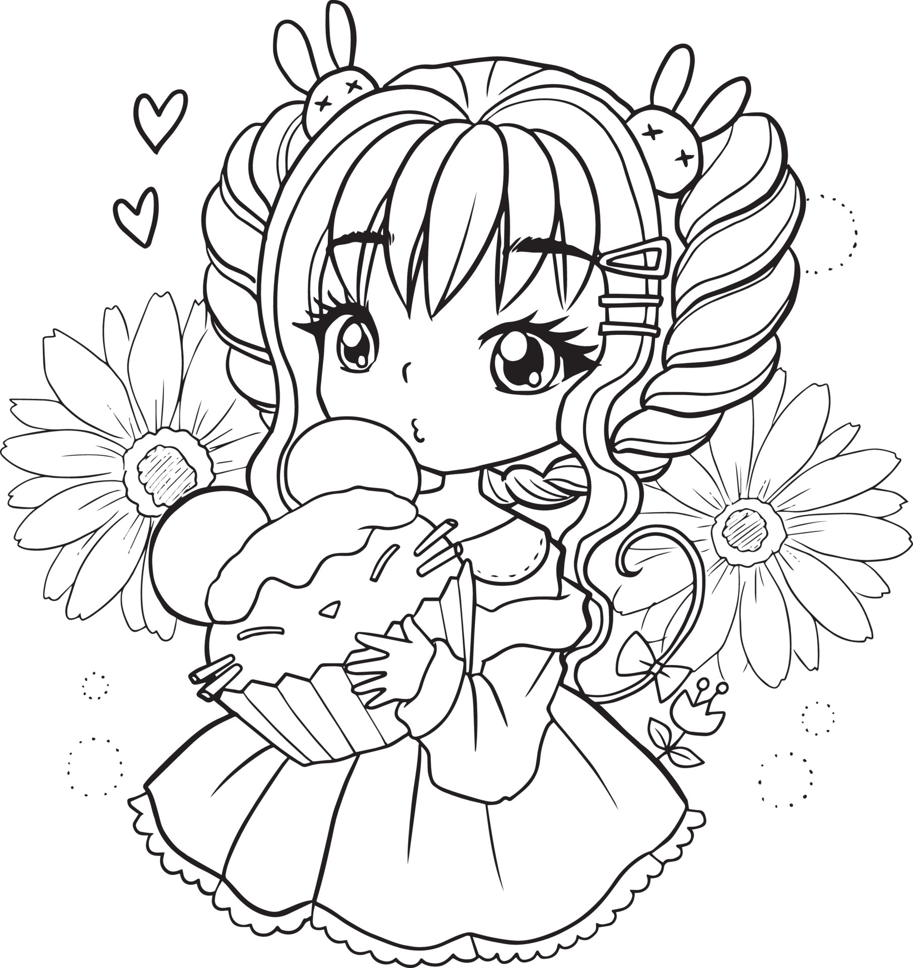 Coloring Pages  Coloring Pages Free Anime Girl Page