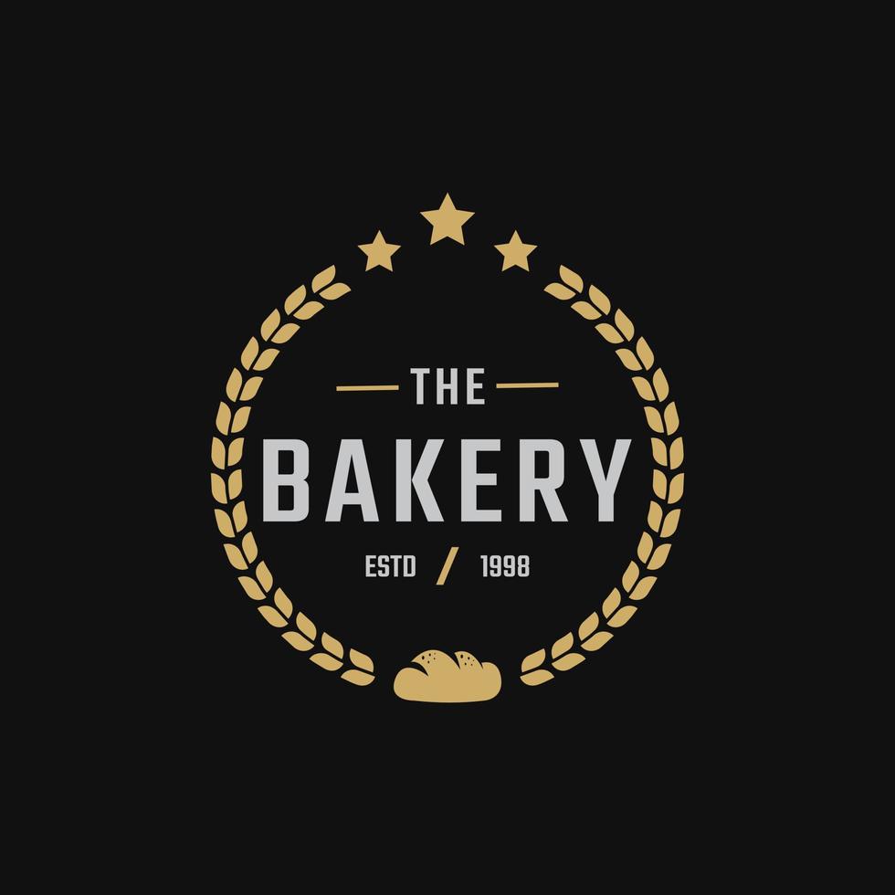 Classic Vintage Retro Label Badge Emblem Bread Bakery Bake Shop Label Sticker Logo Design Inspiration vector