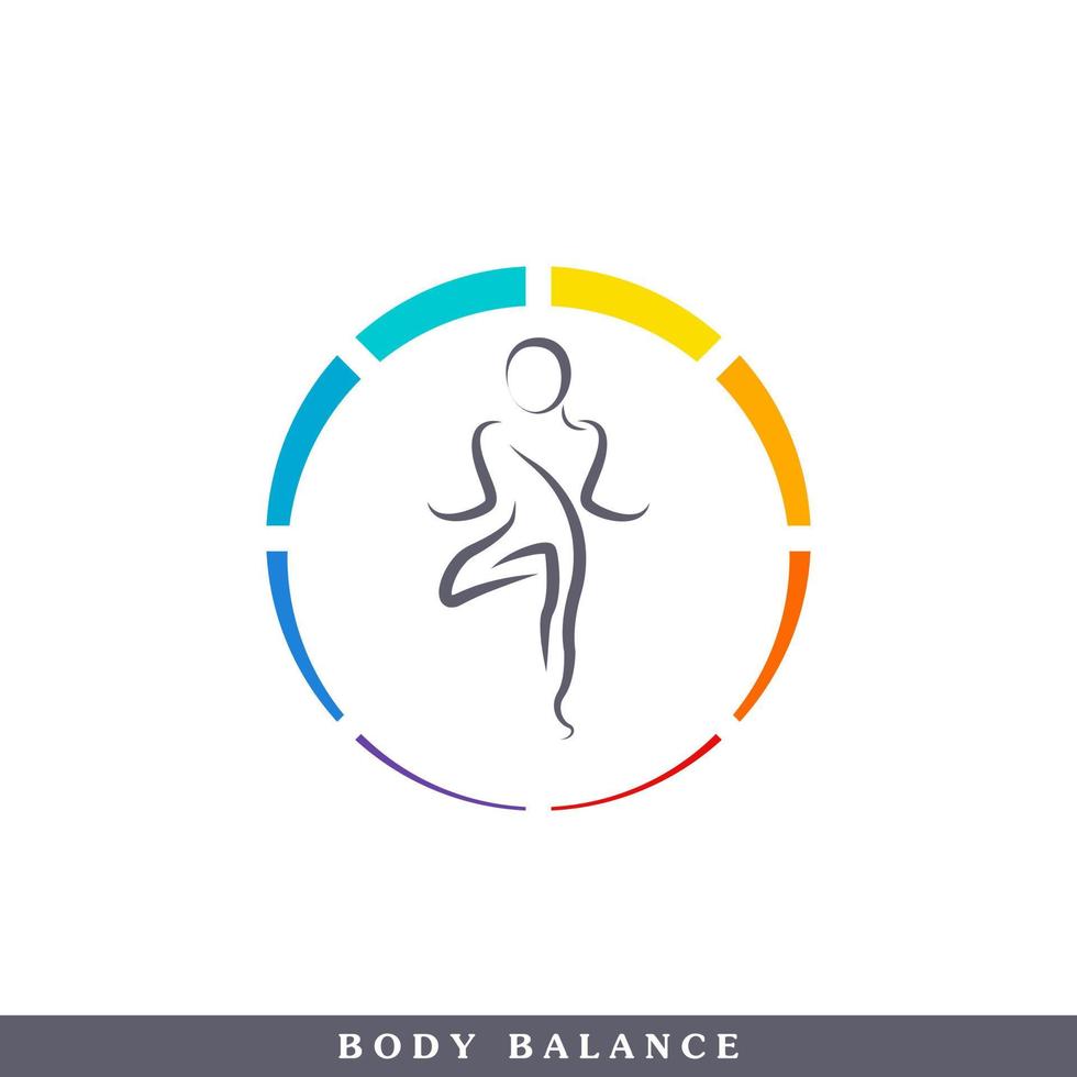 Body Balance of Fitness and Wellness Vector Logo Design Template Element