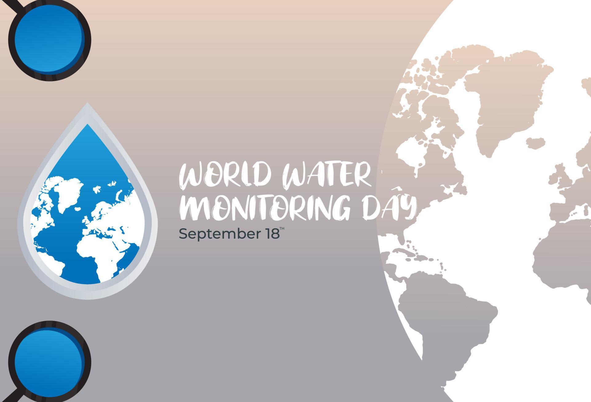 Flat Design Illustration Of World Water Monitoring Day Template, Design