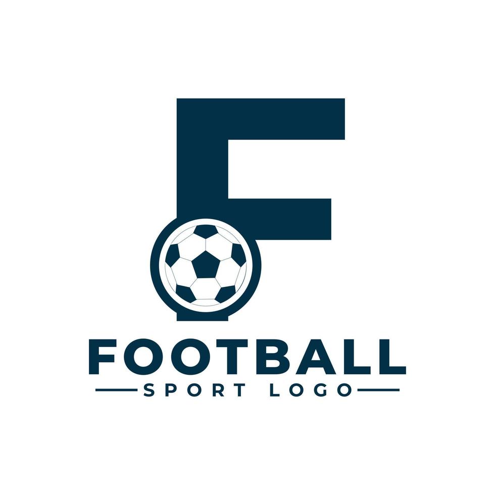 letra f con diseño de logo de balón de fútbol. elementos de plantilla de diseño vectorial para equipo deportivo o identidad corporativa. vector