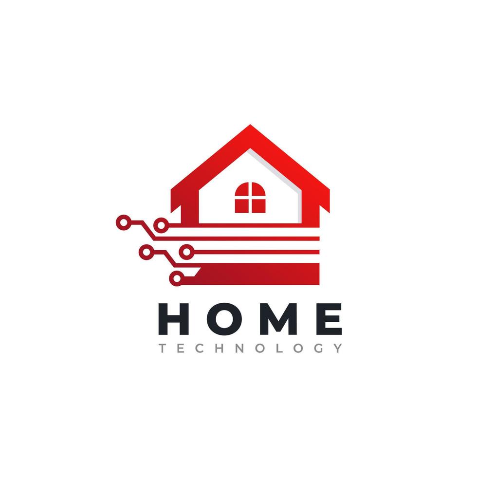 logotipo de casa digital. casa combinada con ilustración de vector de icono de tecnología
