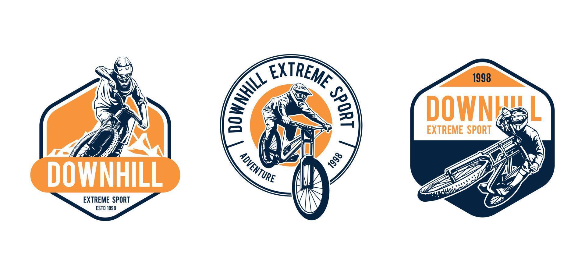 downhill logo set design vector