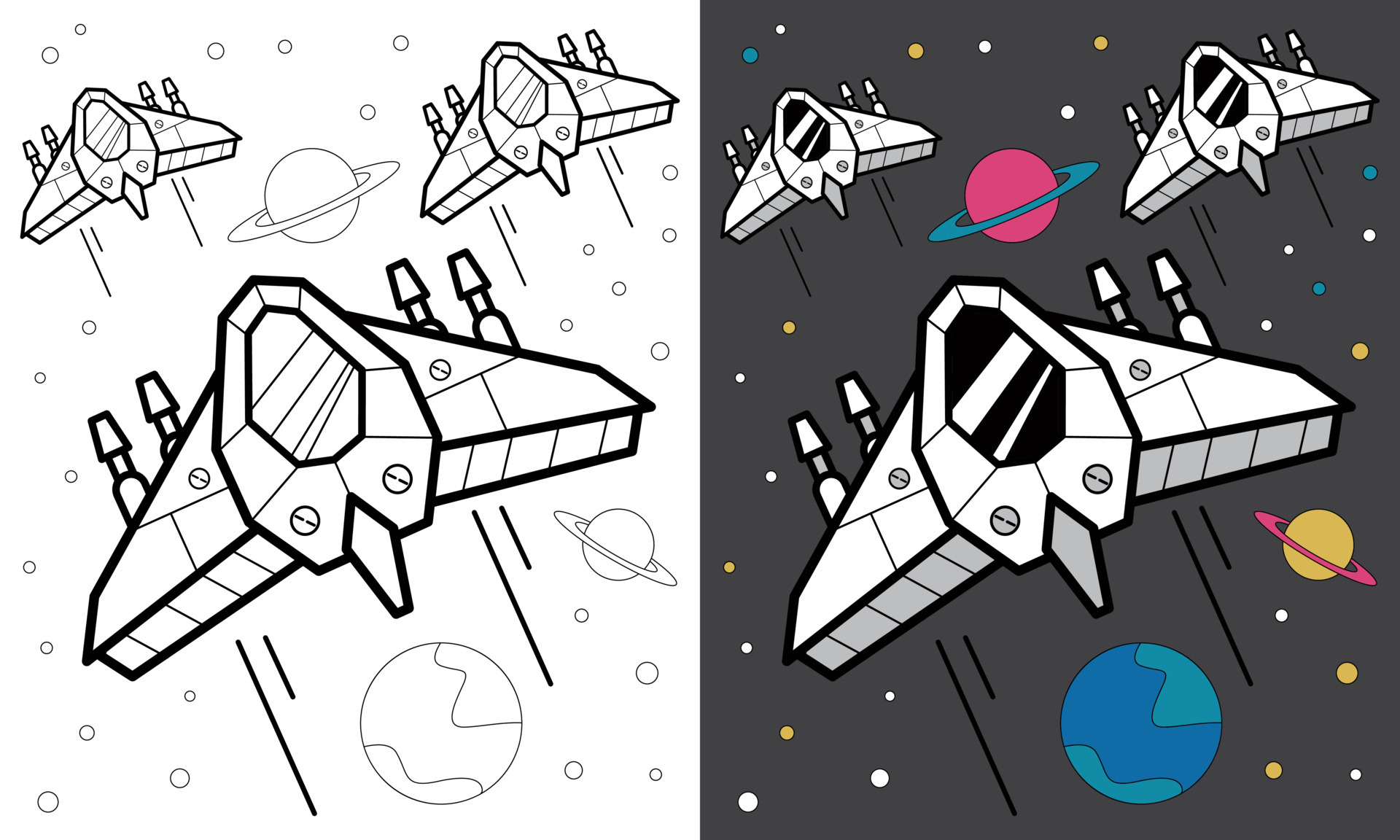 Spaceship Drawing Vector Art, Icons, and Graphics for Free Download