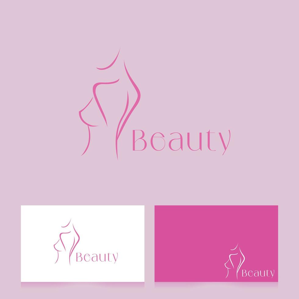 beauty and spa logo with line art style vector