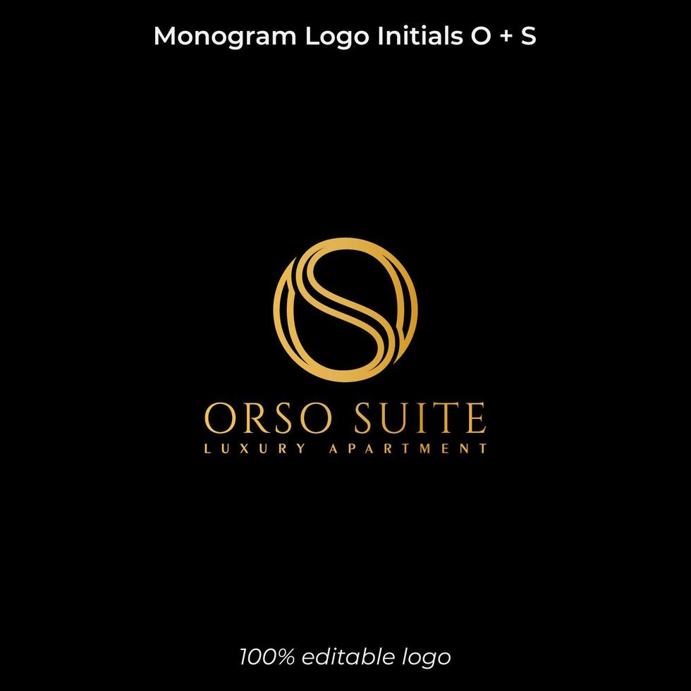 monogram logo initials O and S vector