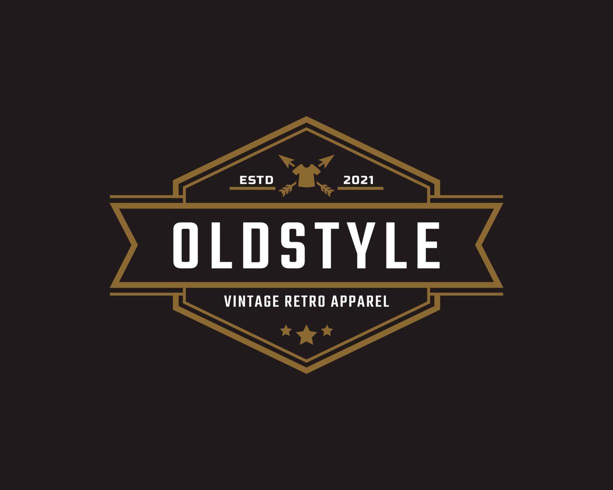 Classic Vintage Retro Label Badge for Clothing Apparel Old style Logo Emblem Design Template Element vector