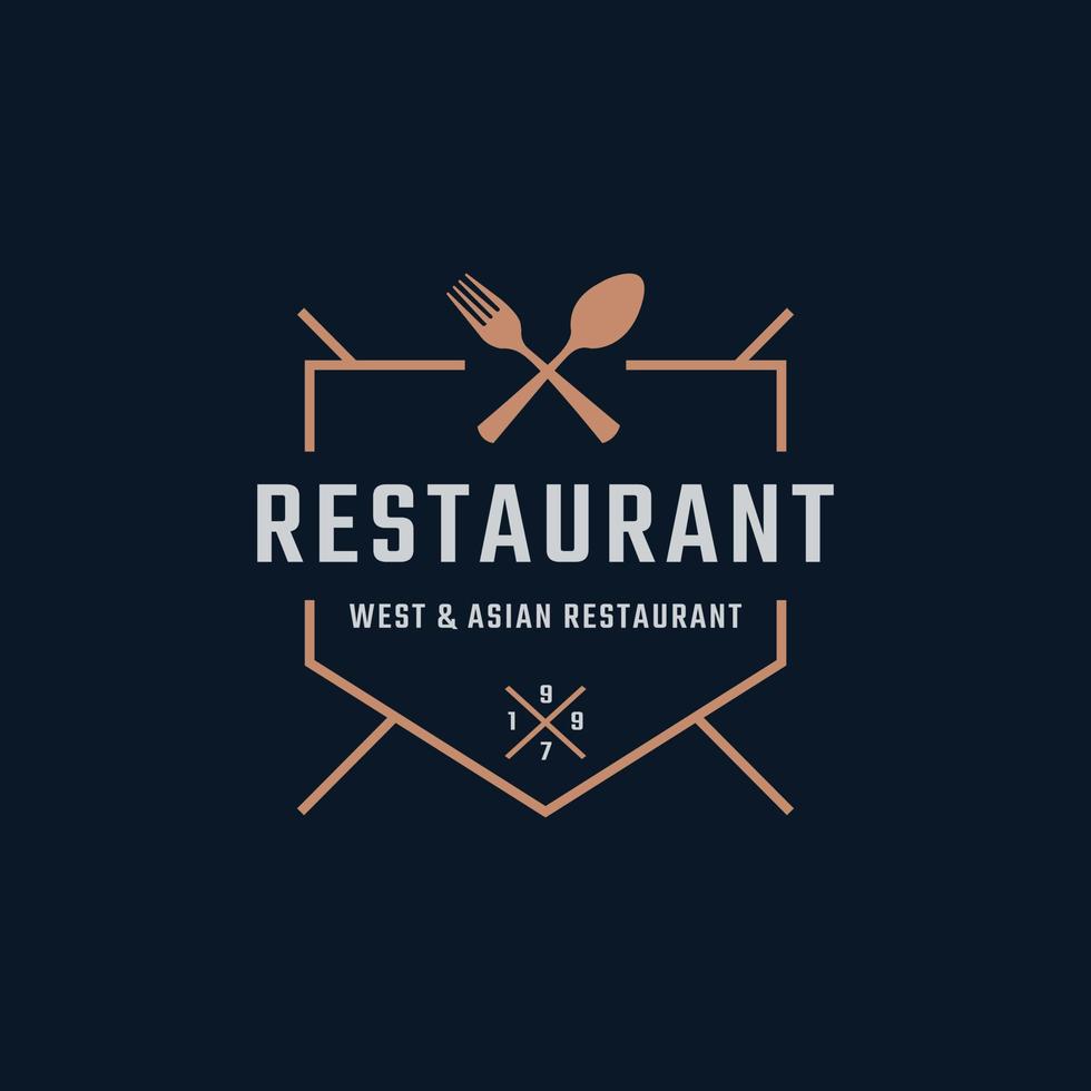 Classic Vintage Retro Label Badge for Restaurant and Cafe Logo Design Inspiration vector
