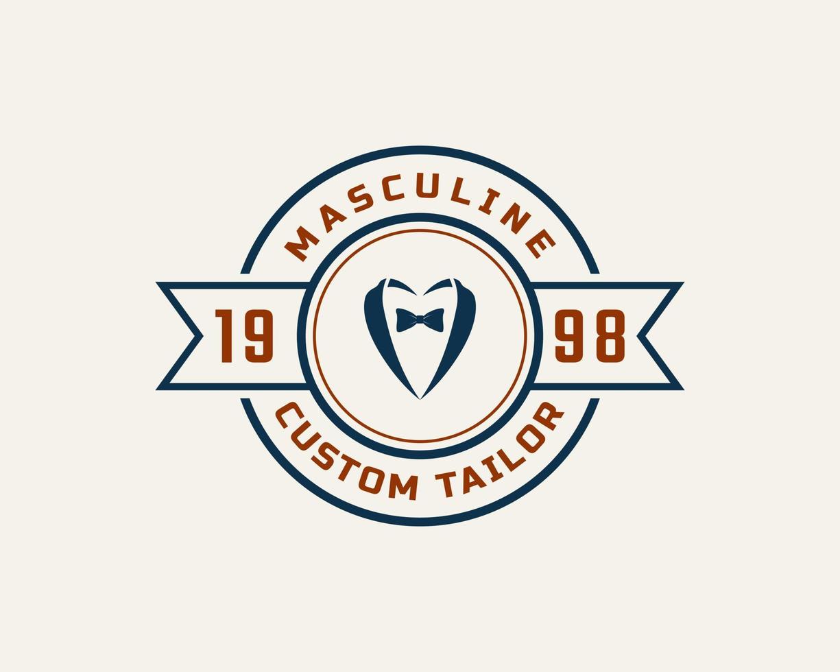 insignia de etiqueta retro vintage clásica para caballero de prendas de vestir y elemento de plantilla de diseño de emblema de logotipo masculino vector