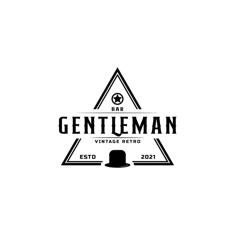 Creative Classic Vintage Retro Label Badge for Gentleman Cloth Apparel Logo Design Inspiration vector