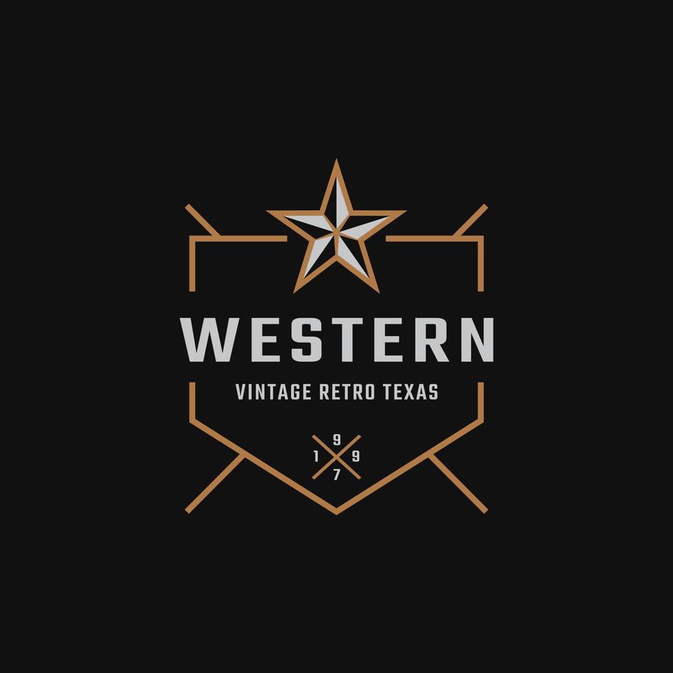 insignia de etiqueta retro vintage clásica para inspiración en el diseño del logotipo de western country texas vector
