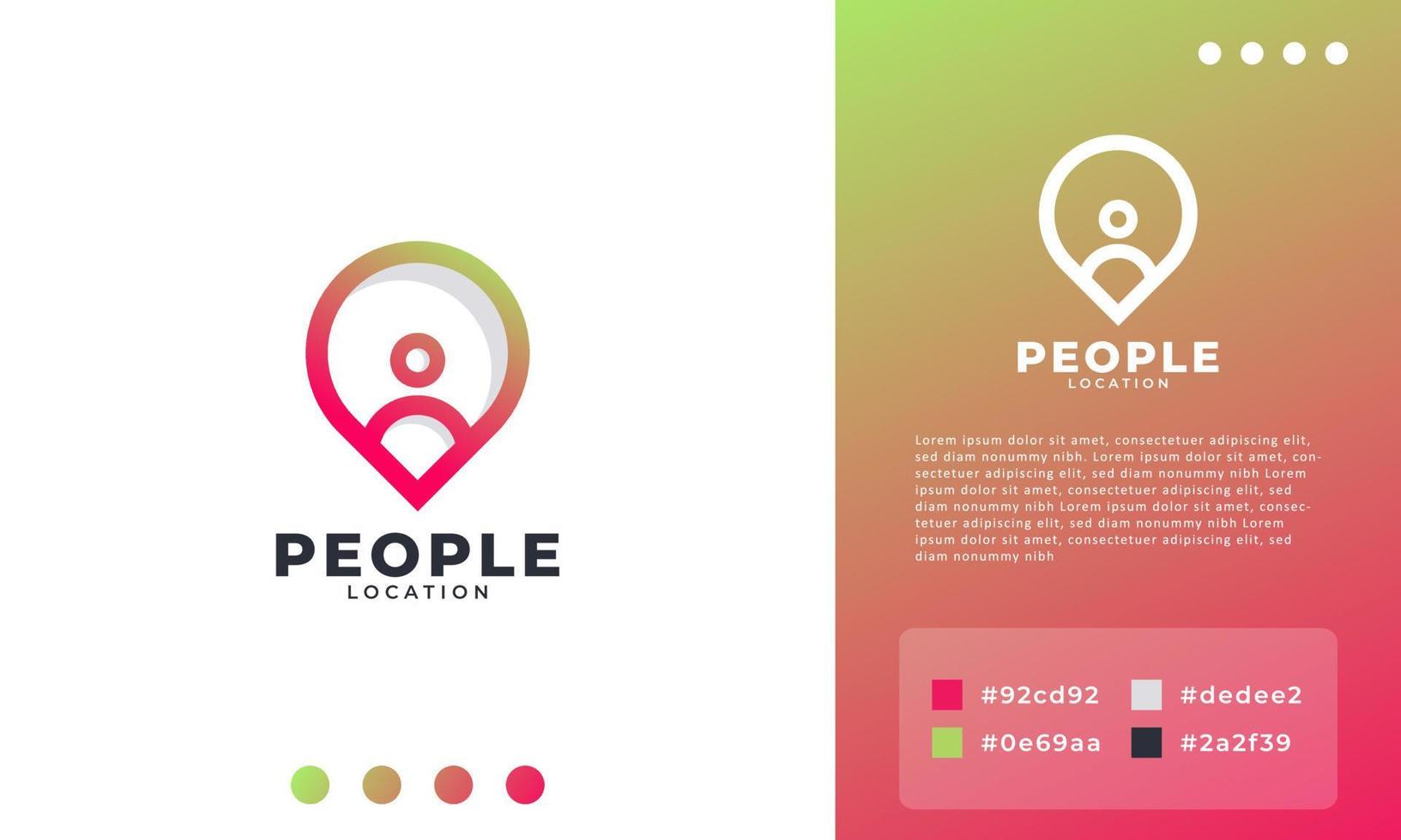 People Pin Logo Design Template Element vector