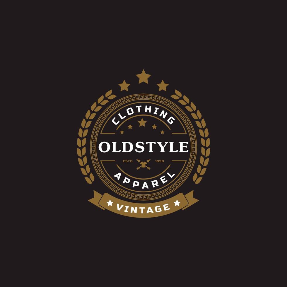 Classic Vintage Retro Label Badge for Clothing Apparel Old Style Logo Emblem Design Template Element vector