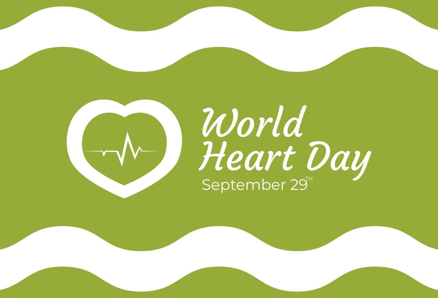ilustración de diseño plano de las plantillas del día mundial del corazón, diseño adecuado para carteles, fondos, tarjetas de felicitación, temática del día mundial del corazón vector