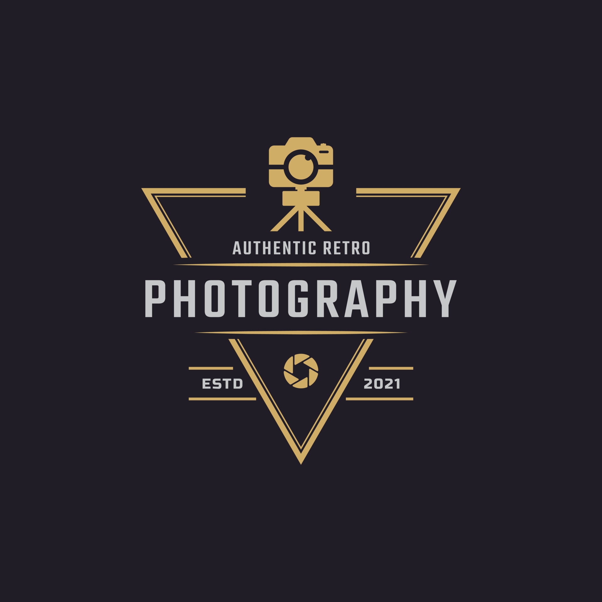 Classic Vintage Retro Label Badge for Photography Logo with Camera ...