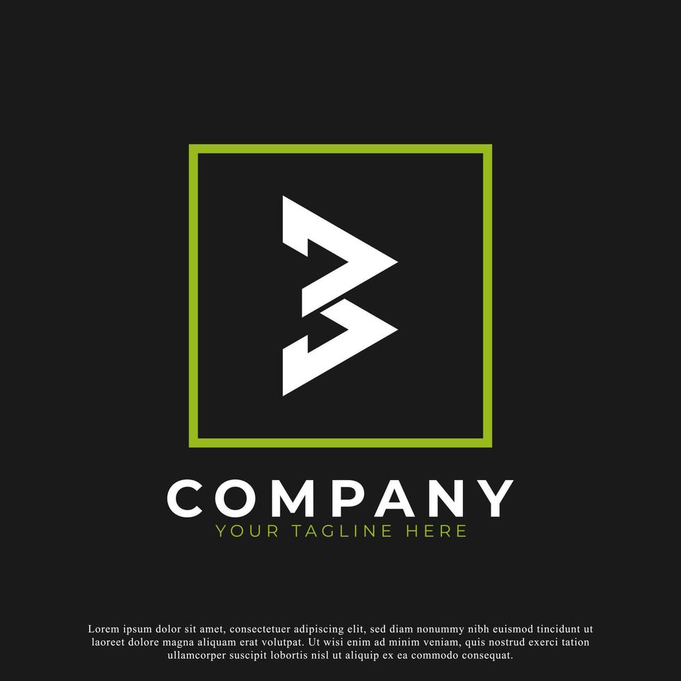 Simple Letter B Inside Square Modern Logo. Usable for Business and Branding Logos. vector