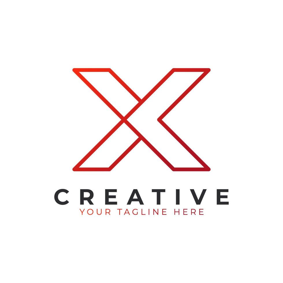 Initial Letter X line logo design. Geometric Line Style. Graphic alphabet symbol. Usable for Business and Branding Logos. Flat Vector Logo Design Ideas Template Element. Eps10 Vector