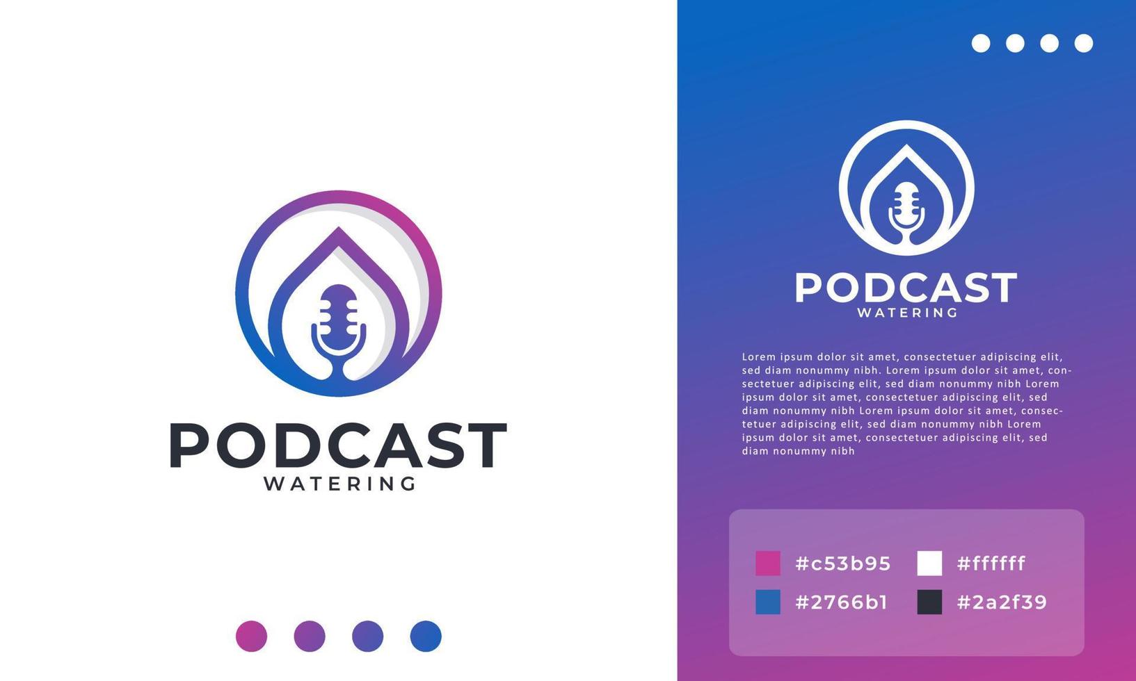 Podcast Water Icon Logo Design Template Element vector