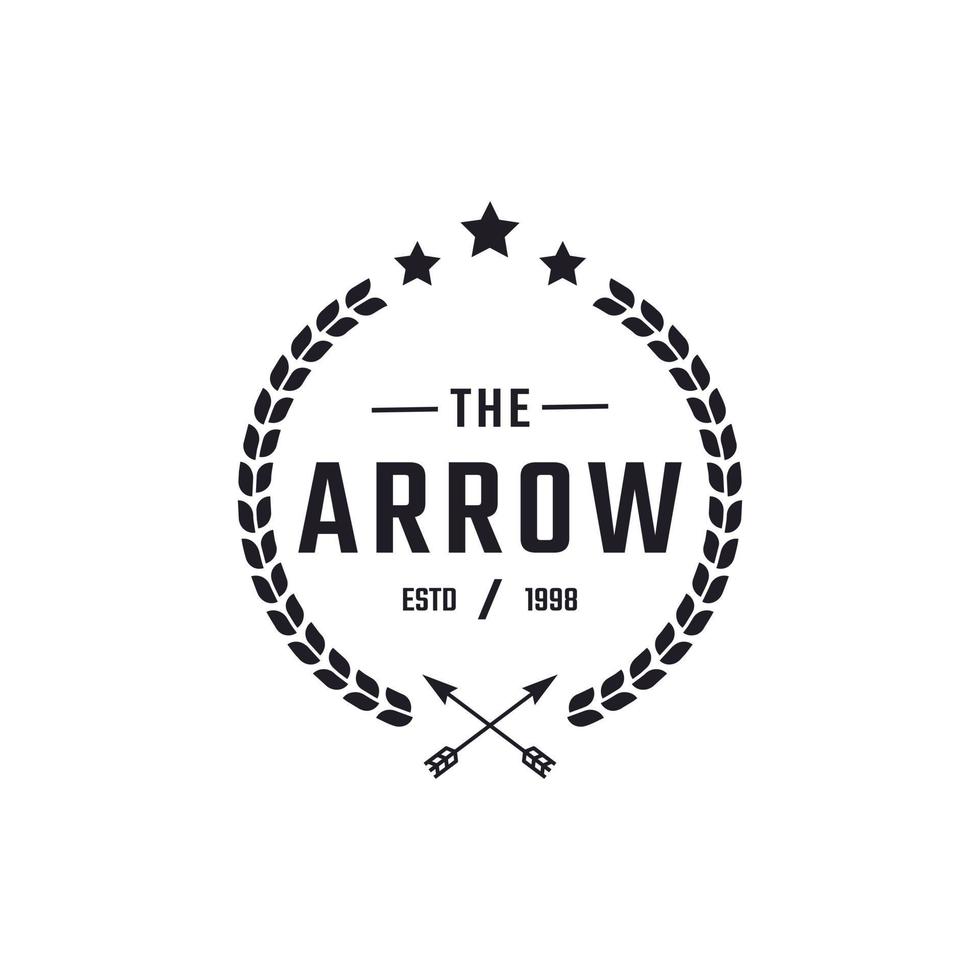 Classic Vintage Retro Label Badge for Crossed Arrows Rustic Hipster Stamp Logo Design Inspiration vector