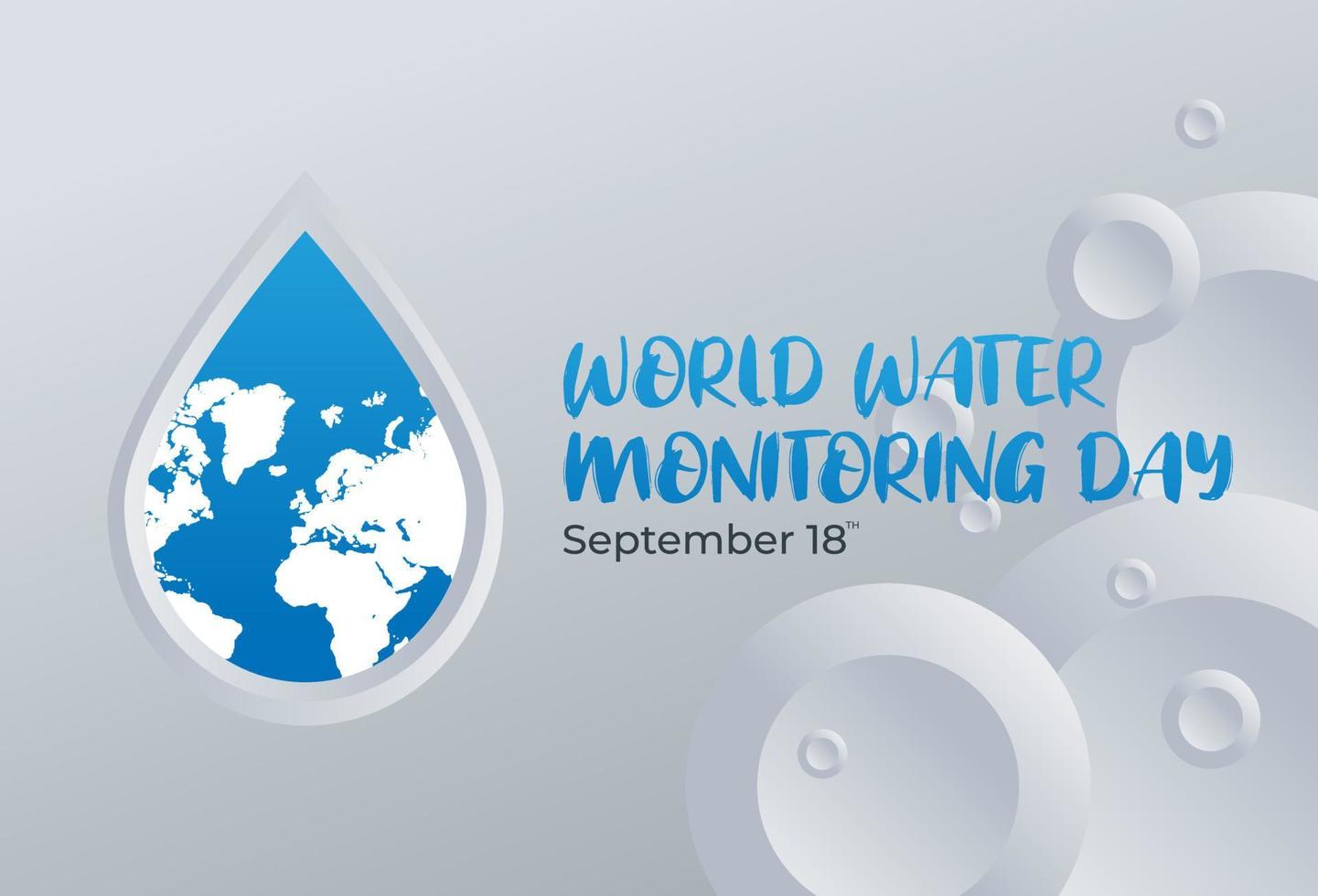 Flat Design Illustration Of World Water Monitoring Day Template, Design