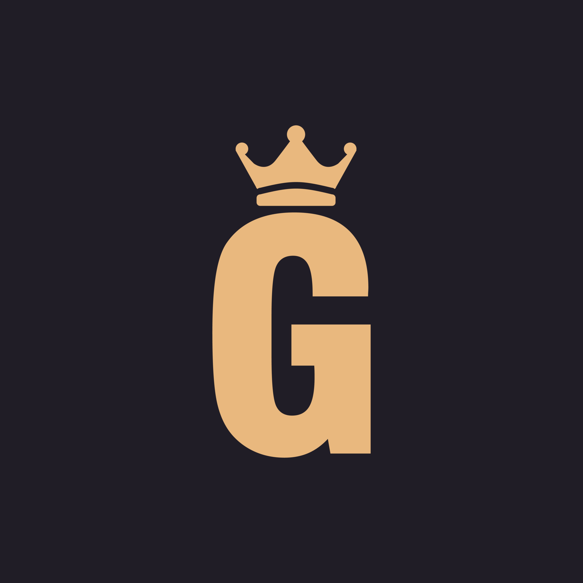 Luxury Vintage Initial Letter G Throne with Crown Classic Premium Label ...