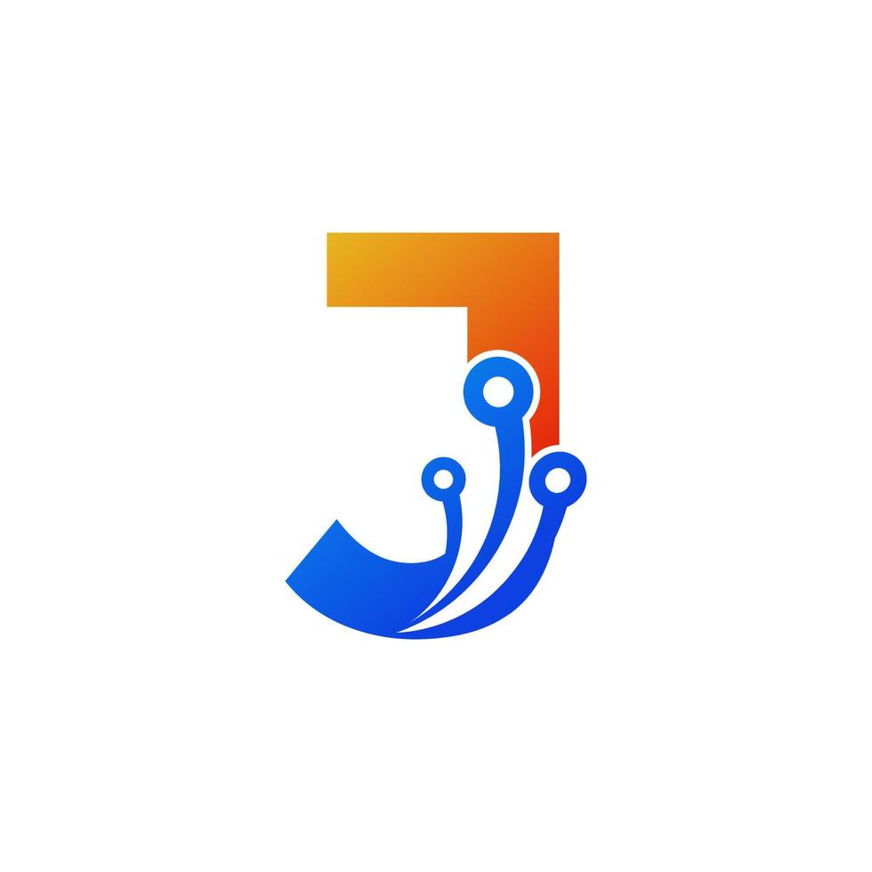 Initial Letter J Technology Logo Design Template Element vector