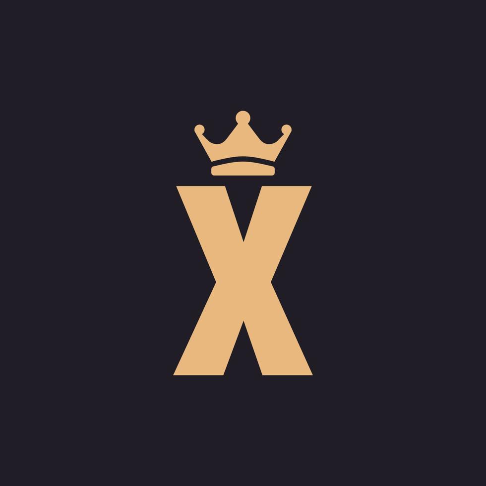 Luxury Vintage Initial Letter X Throne with Crown Classic Premium Label Logo Design Inspiration vector