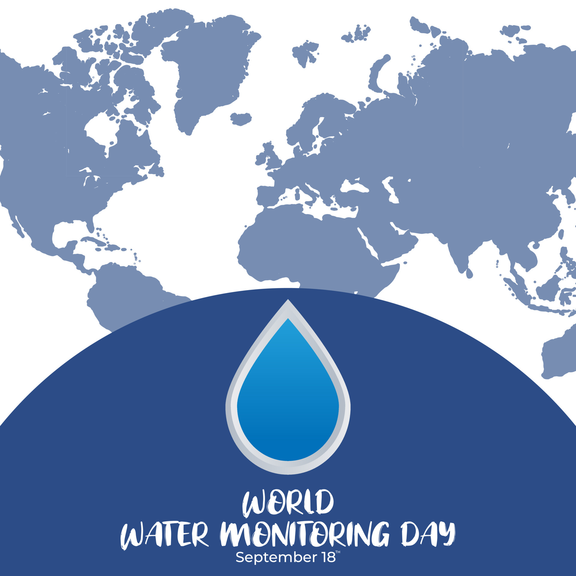 Flat Design Illustration Of World Water Monitoring Day Template