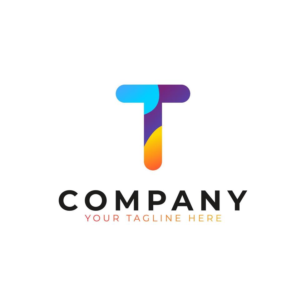 Letter T Logo Liquid. Colorful Motion Shape with Modern Flow Waves Logo. Usable for Business and Branding Logos. Flat Vector Logo Design Ideas Template Element. Eps10 Vector
